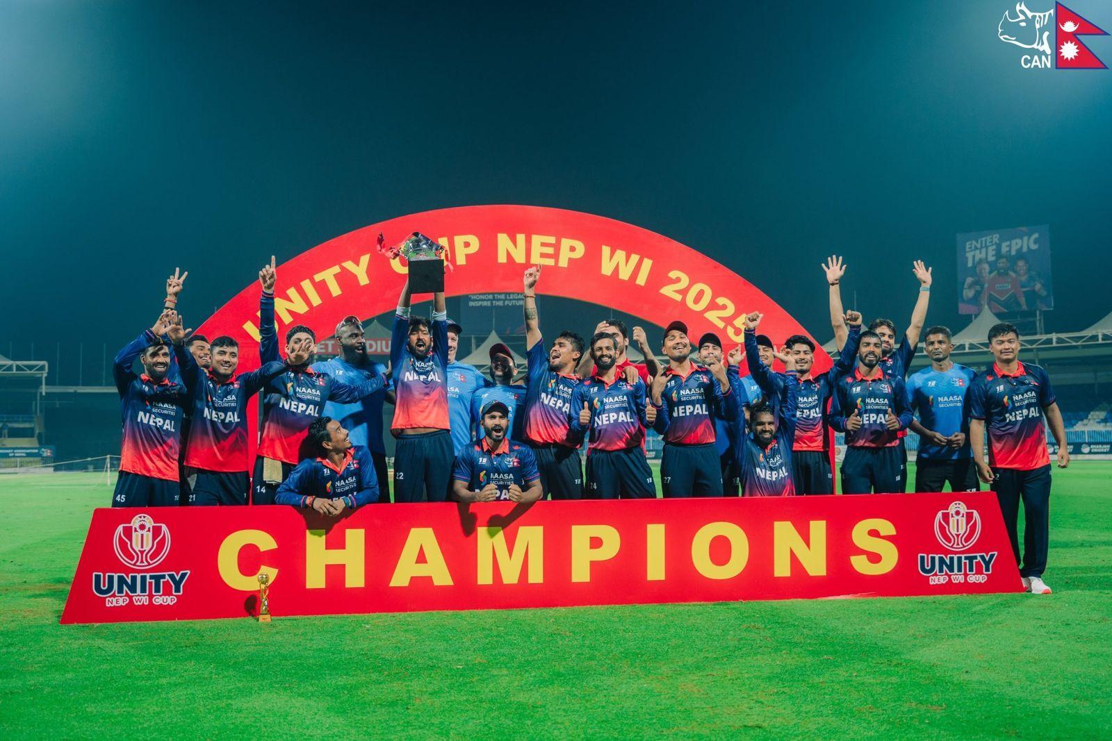 Nepali cricket team win aganist West Indies